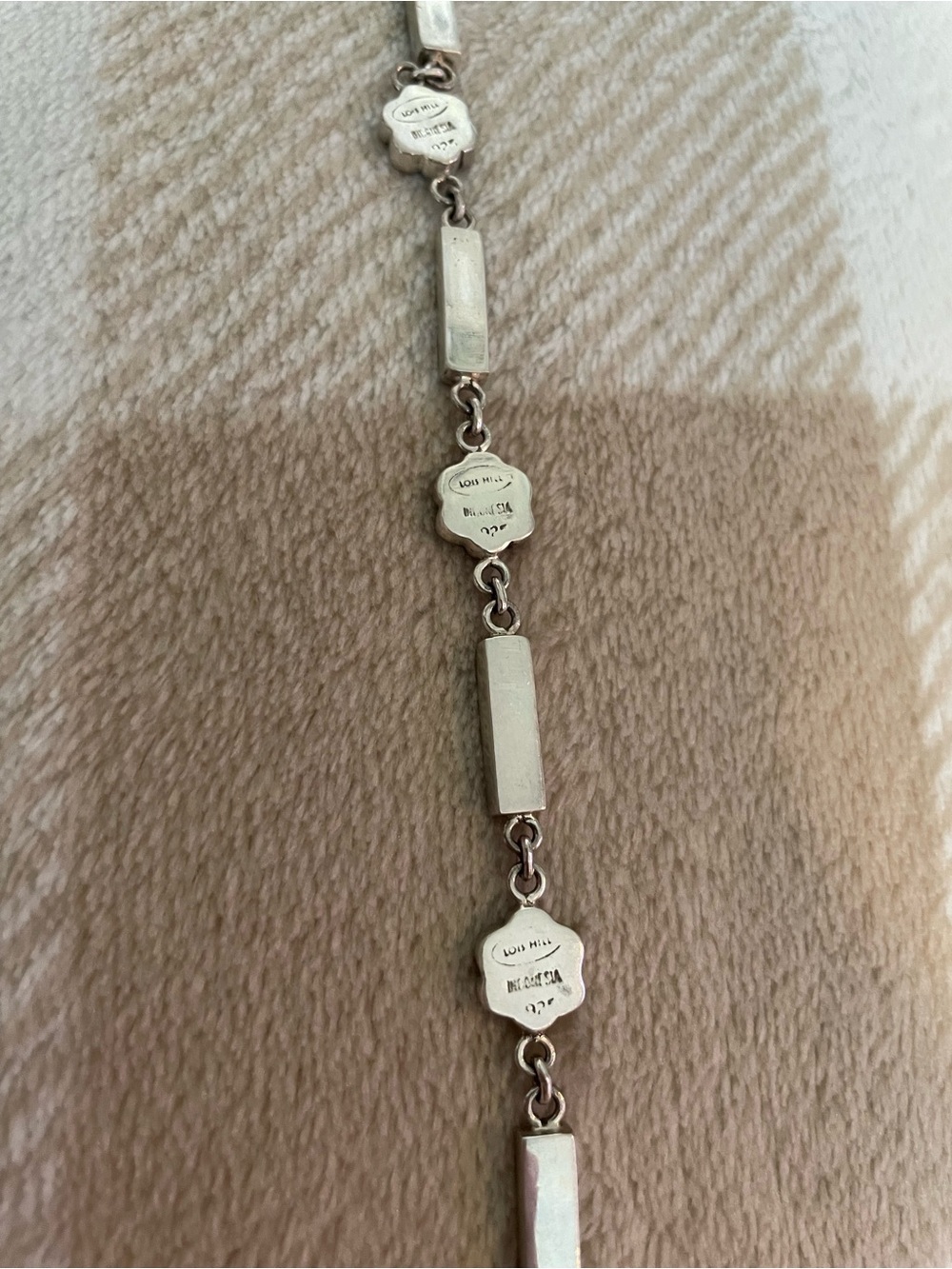Vintage Lois Hill 925 Sterling Silver Flower Link Bracelet - Picture 6 of 6